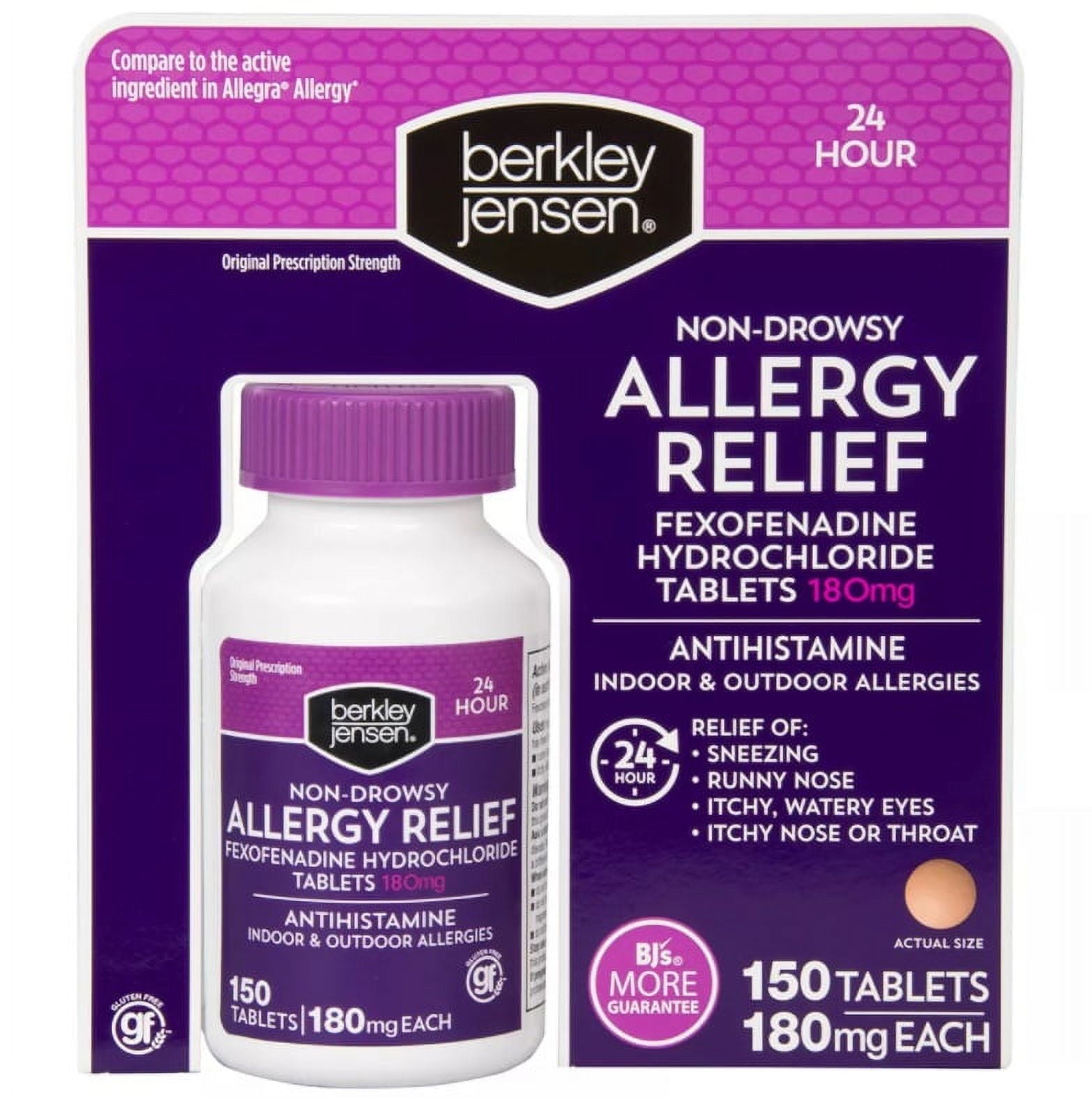 Berkley Jensen Non-Drowsy Allergy Relief Tablets, 150 ct.