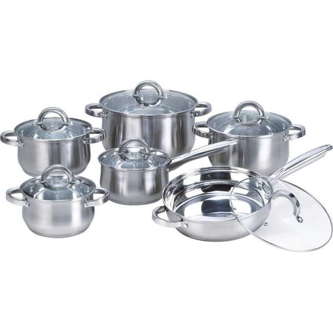 Best Desu, Inc. Heim Concepts 12-Piece Stainless Steel Cookware Set