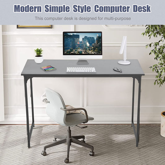 BestOffice 47 inch Computer Desk, Adjustable Sturdy Laptop Table for Adults with Metal Frame, Black