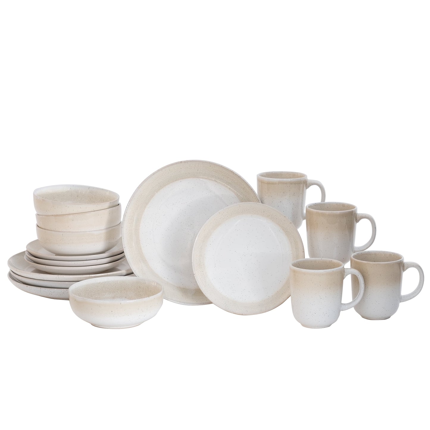 Better Homes & Gardens Sorrell Beige Reactive Stoneware 16 Piece Dinnerware Set