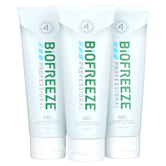 BioFreeze Professional 4 fl oz Gel Tube 3 Pack Pain Relief Arthritis Back Muscle