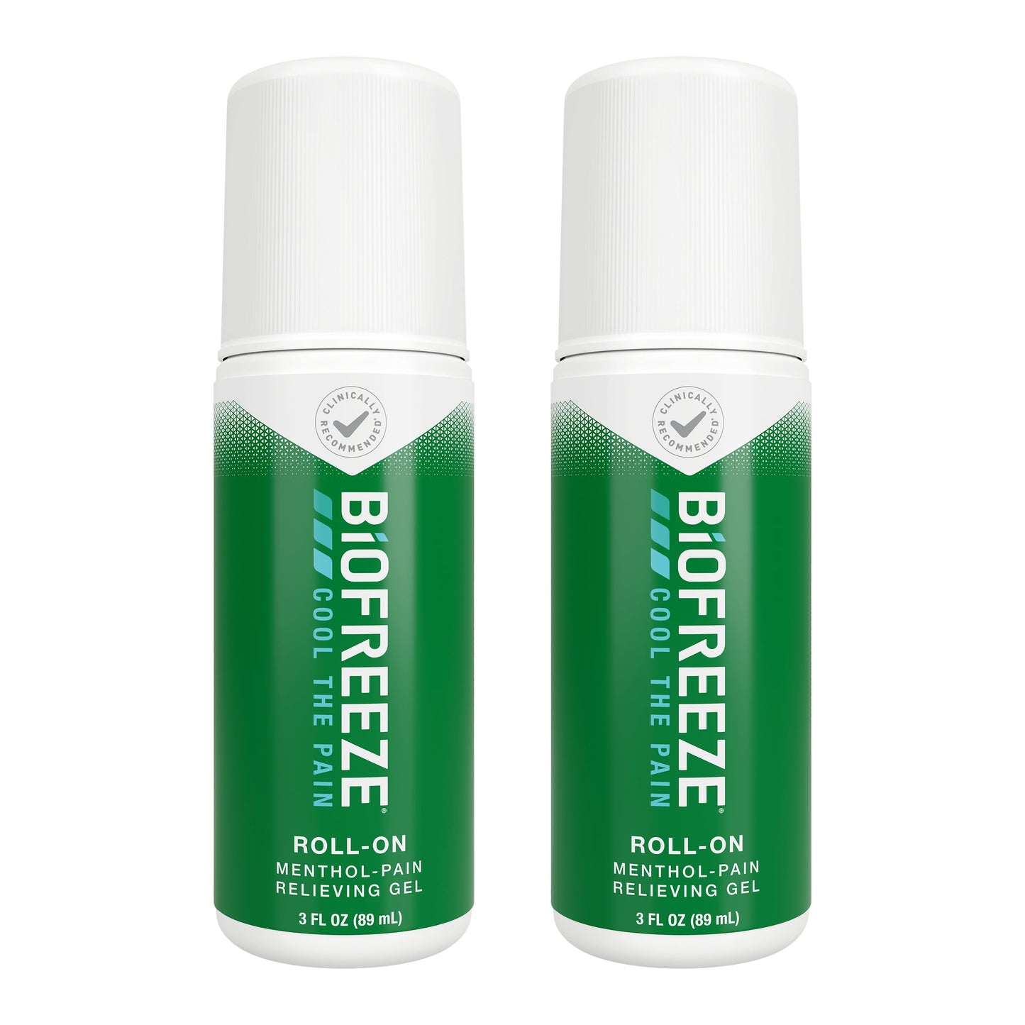 Biofreeze Roll-On Pain-Relieving Gel 3 FL OZ, Green (Pack Of 2) Topical Pain Reliever For Muscles And Joints From Arthritis, Backache, Strains, Bruises, & Sprains (Package May Vary)