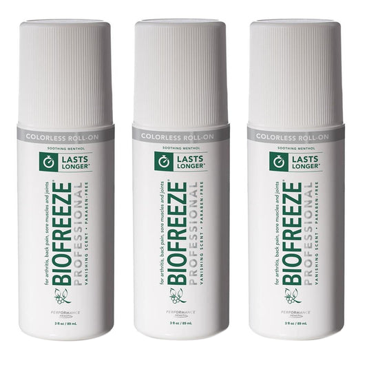 Biofreeze Biofreeze Professional Colorless 3oz Roll-On 3PK Pain Relief Arthritis Fast-Acting