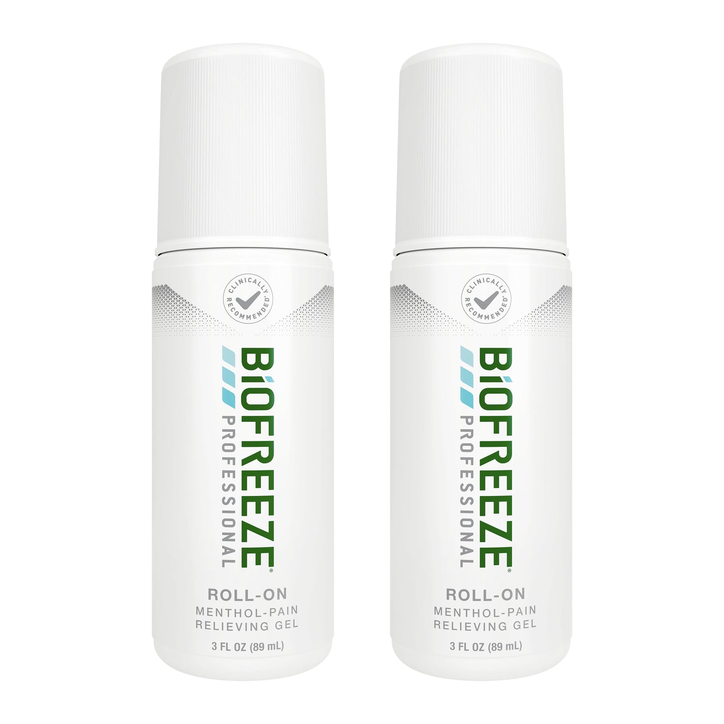 Biofreeze Professional Menthol Roll-On Pain-Relieving Gel 3 FL OZ, Green (Pack Of 2) Topical Pain Relief For Muscles And Joints From Arthritis, Backache, Strains, Bruises, & Sprains (Package May Vary)