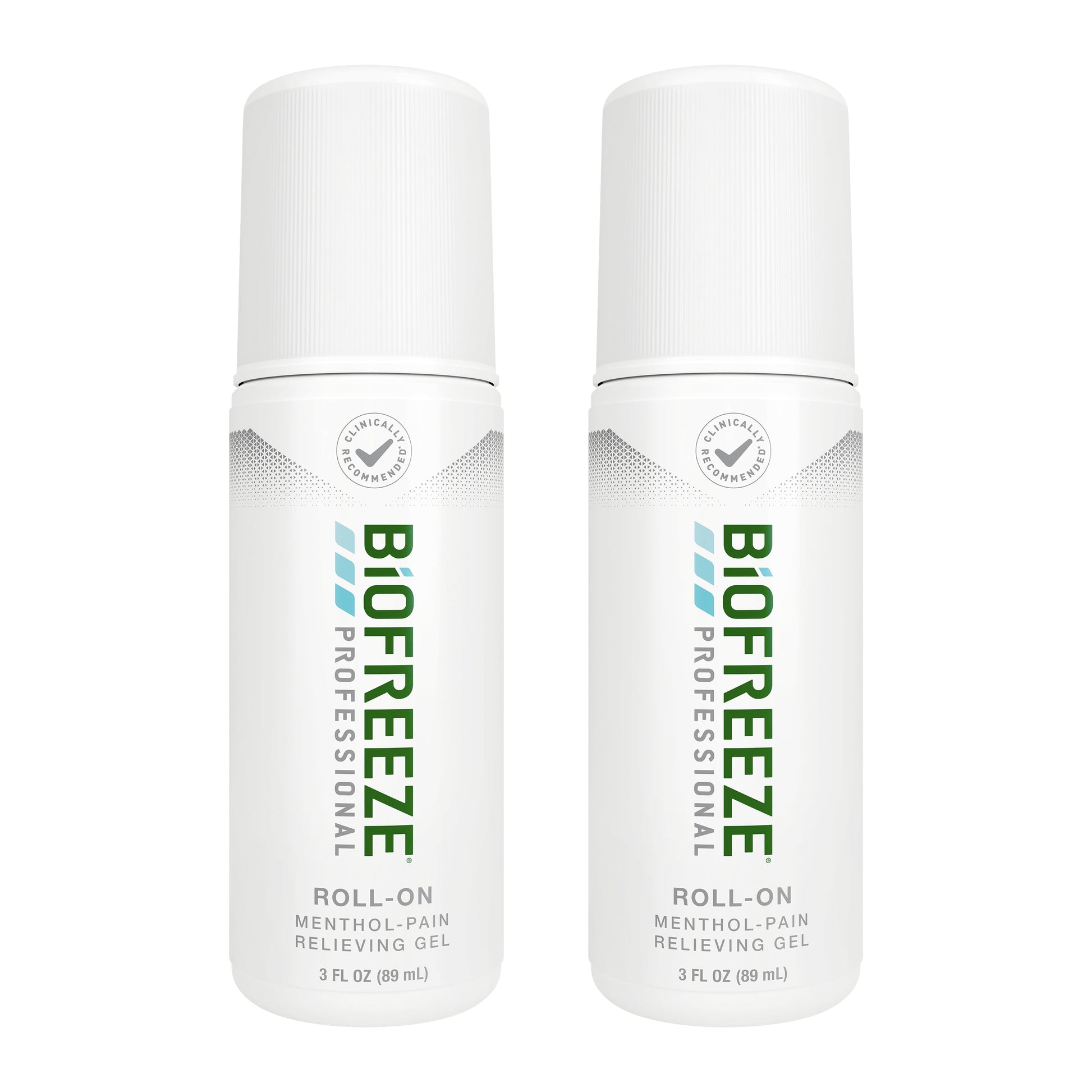 Biofreeze Professional Menthol Roll-On Pain-Relieving Gel 3 FL OZ, Green (Pack Of 2) Topical Pain Relief For Muscles And Joints From Arthritis, Backache, Strains, Bruises, & Sprains (Package May Vary)