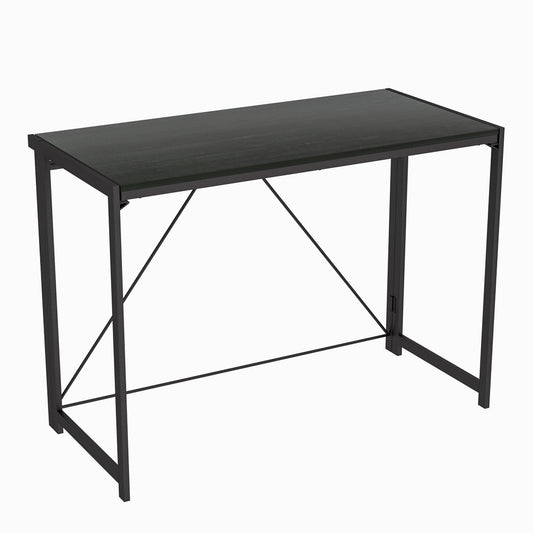 Mainstays Black Frame Folding Desk with Black Grained Top,Adult