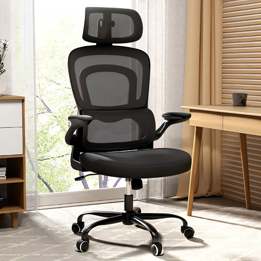 Blarity Ergonomic Office Chair, High Back Mesh Desk Chair with Lumbar Support and Adjustable Headrest