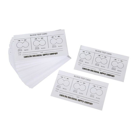 Blood Test Cards, Box Of 100 Cards With Printed Guide