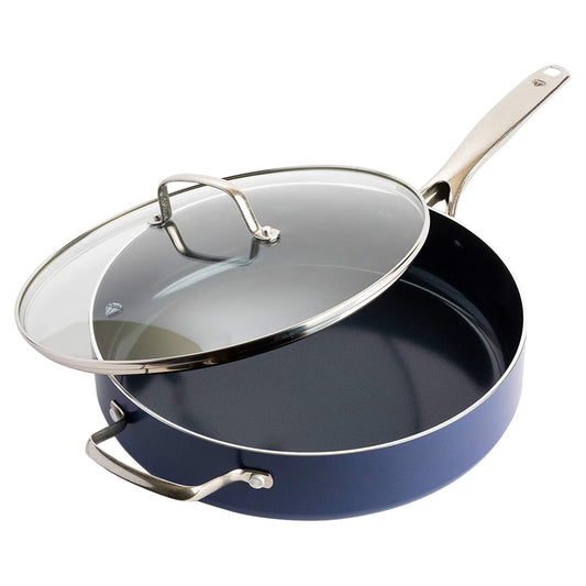 Blue Diamond Cookware Ceramic Coated Saute Pan With Lid, 5-Quart