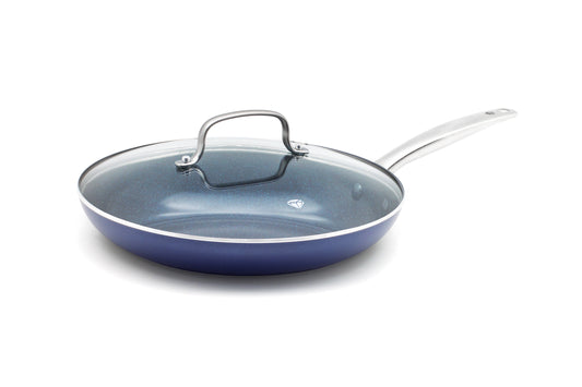 Blue Diamond Ceramic Non-Stick Covered Skillet, 12"