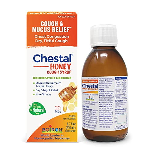 Boiron Chestal Honey Adult Cold and Cough Syrup for Nasal and Chest Congestion, Runny Nose, and Sore Throat Relief - 6.7 Fl oz