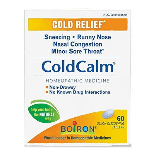 Boiron ColdCalm 60 Tablets, Homeopathic Medicine for Cold Relief, 2-Pack