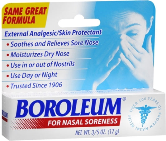 Boroleum Nasal Soreness Soothes & Relieves Sore Nose 0.6oz 4-Pack