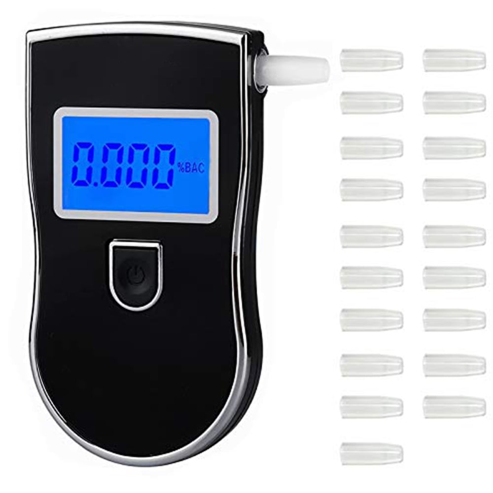 Breathalyzer, FDA CertificationDigital Blue LED Screen Portable Breath Alcohol Tester with 15 Mouthpieces for Drivers Or Home Use