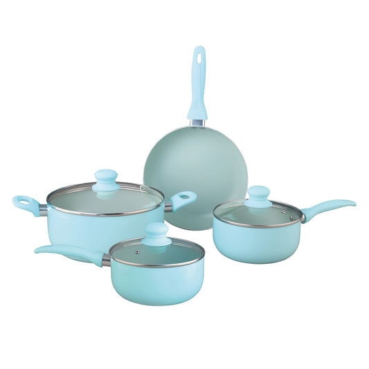 Brentwood BPS-207BL 7-piece Aluminum Non-Stick Cookware Set (Blue)