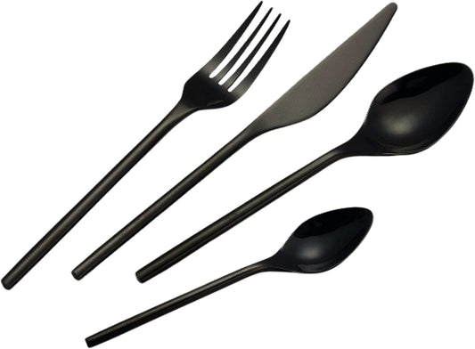 Bruntmor TALFOURD 20pc Black Silverware Set, 18/10 Stainless Steel