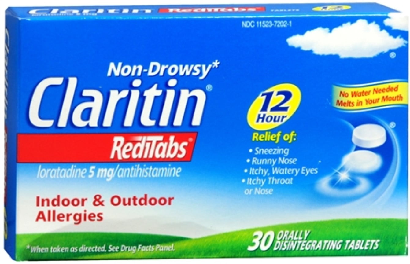 CLARITIN 12 Hour Reditabs 5 mg Orally Disintegrating Tablets 30 Tablets (Pack of 2)