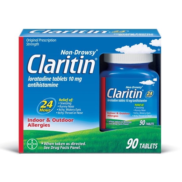 CLARITIN 24 Hour Non Drowsy 10 mg Allergy Relief Tablets 90 ea