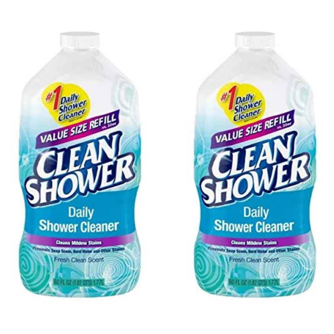 CLEAN SHOWER Fresh Clean Scent Daily Shower Cleaner Refill, 60 Ounce, 2 Pack