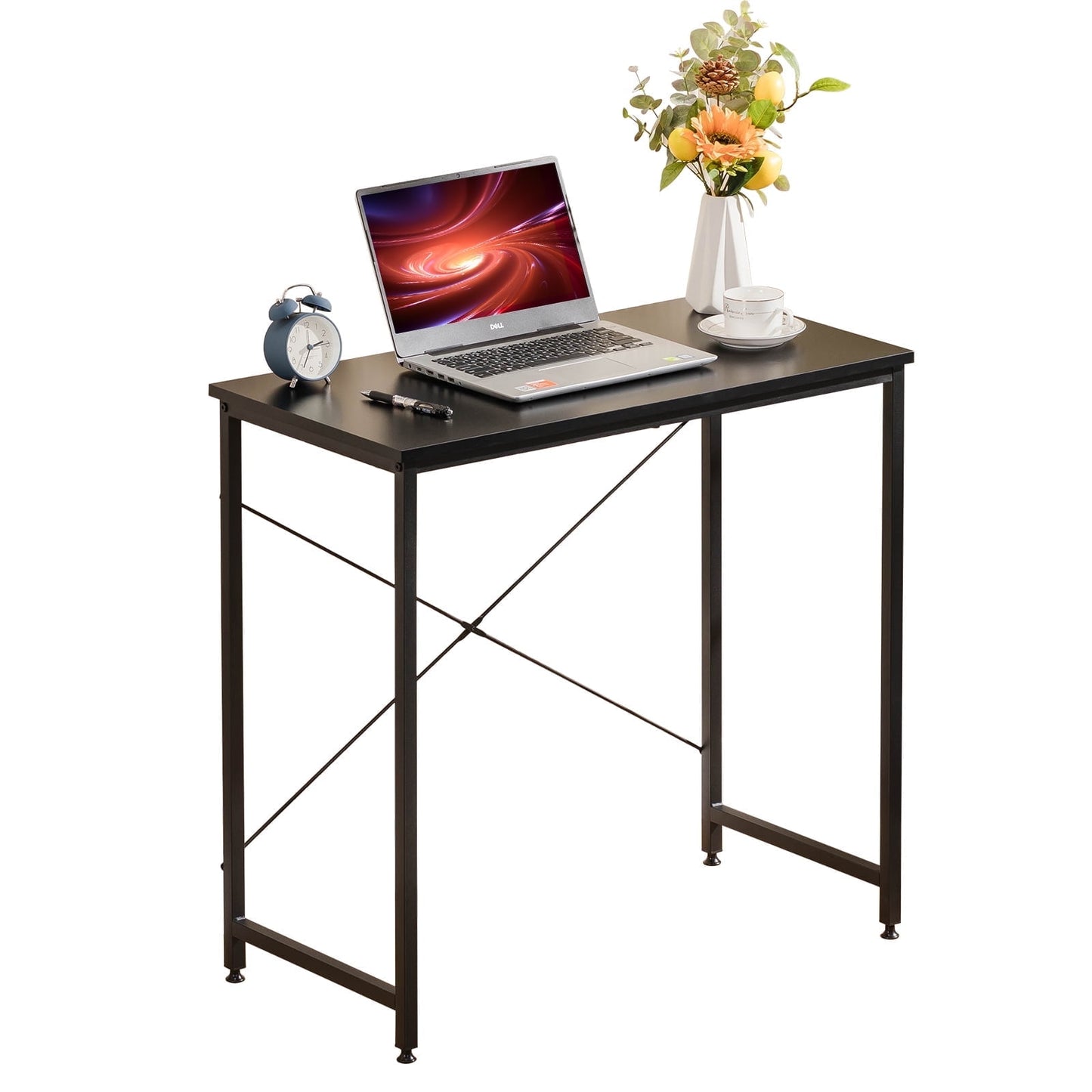 COMHOMA 32 inch Computer Desk, Study Writing Table for Small Space, Save Space Office Desk with Metal Legs