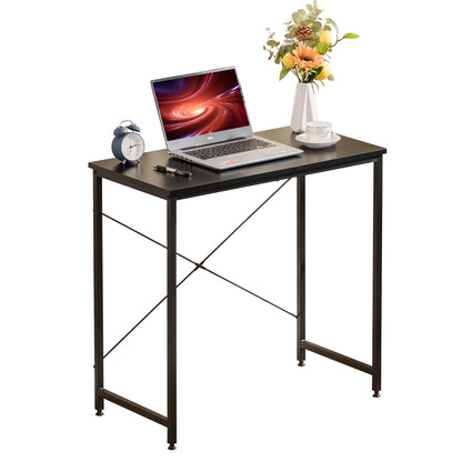 COMHOMA 32 inch Computer Desk, Study Writing Table for Small Space, Save Space Office Desk with Metal Legs