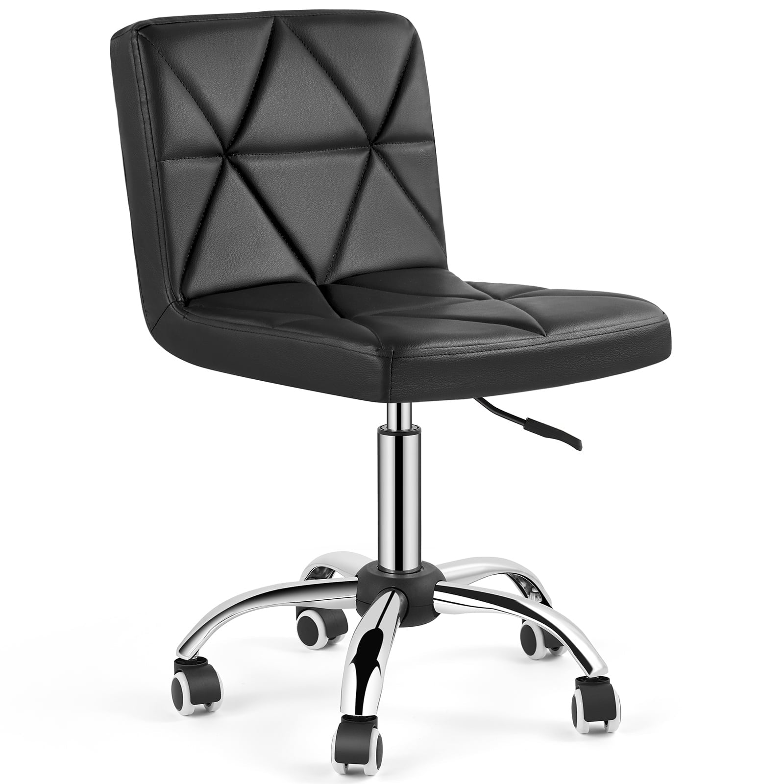 COSVALVE Armless Chair Low Back Swivel Barber Chair Office Task Computer (Black)