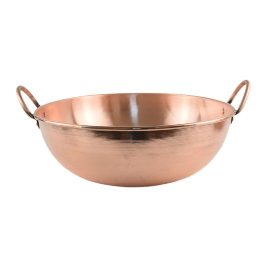 CUTICATE Copper Cookware Copper Pot Cooking Pot Smooth Surface Binaural Pot Hot Pot for Home Restaurant Picnics Camping Hiking 32cm