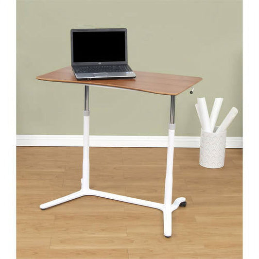 Calico Designs Sierra Adjustable Height Sit-to Stand Desk in White / Cherry # 51231