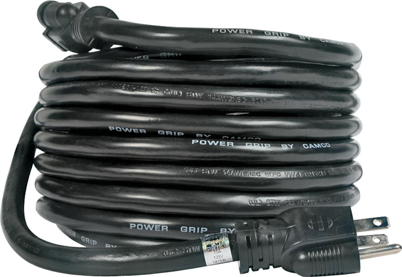 Camco 15-Amp 30-Foot Extension Cord - Black, Copper and PVC (55142)