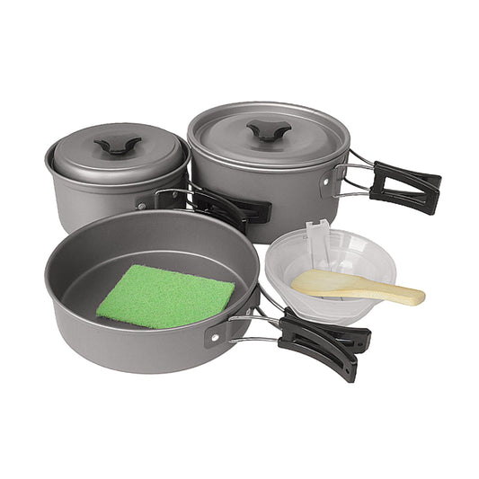 Camping Cookware Set for Campfire Pot and Pan Compact Lightweight Cooking Pot Cooking Gear for Picnic Hiking Accessories Gear