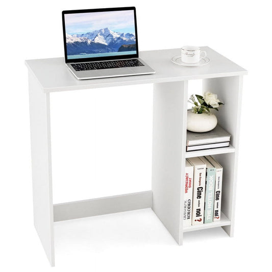 Canddidliike 31.5 Inch Modern Home Office Desk with 2 Compartments-White, Gaming Desk, Gaming Computer Desks for Study,Working,Writing