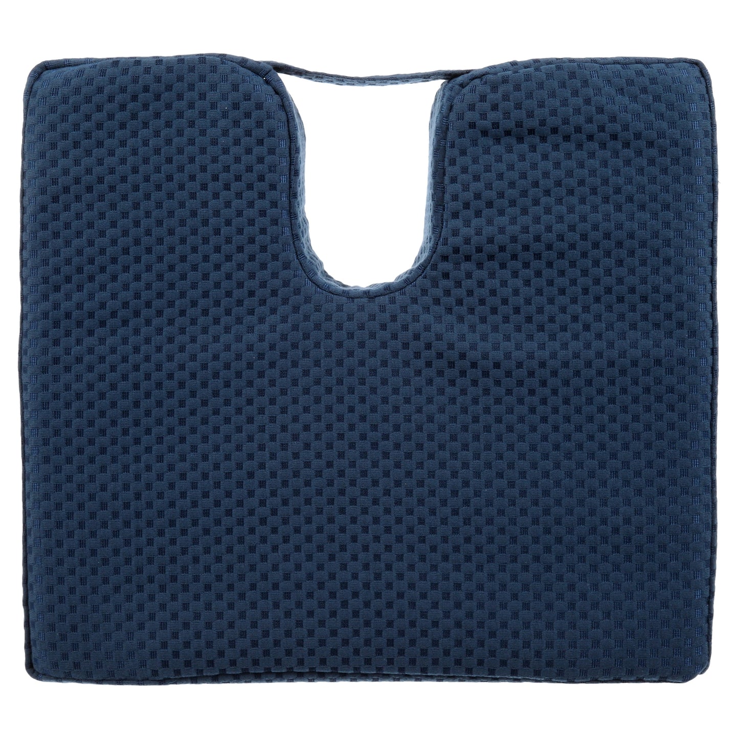 Carex Memory Foam Coccyx Seat Cushion for Tailbone and Back, Navy Blue, Machine Washable Cover