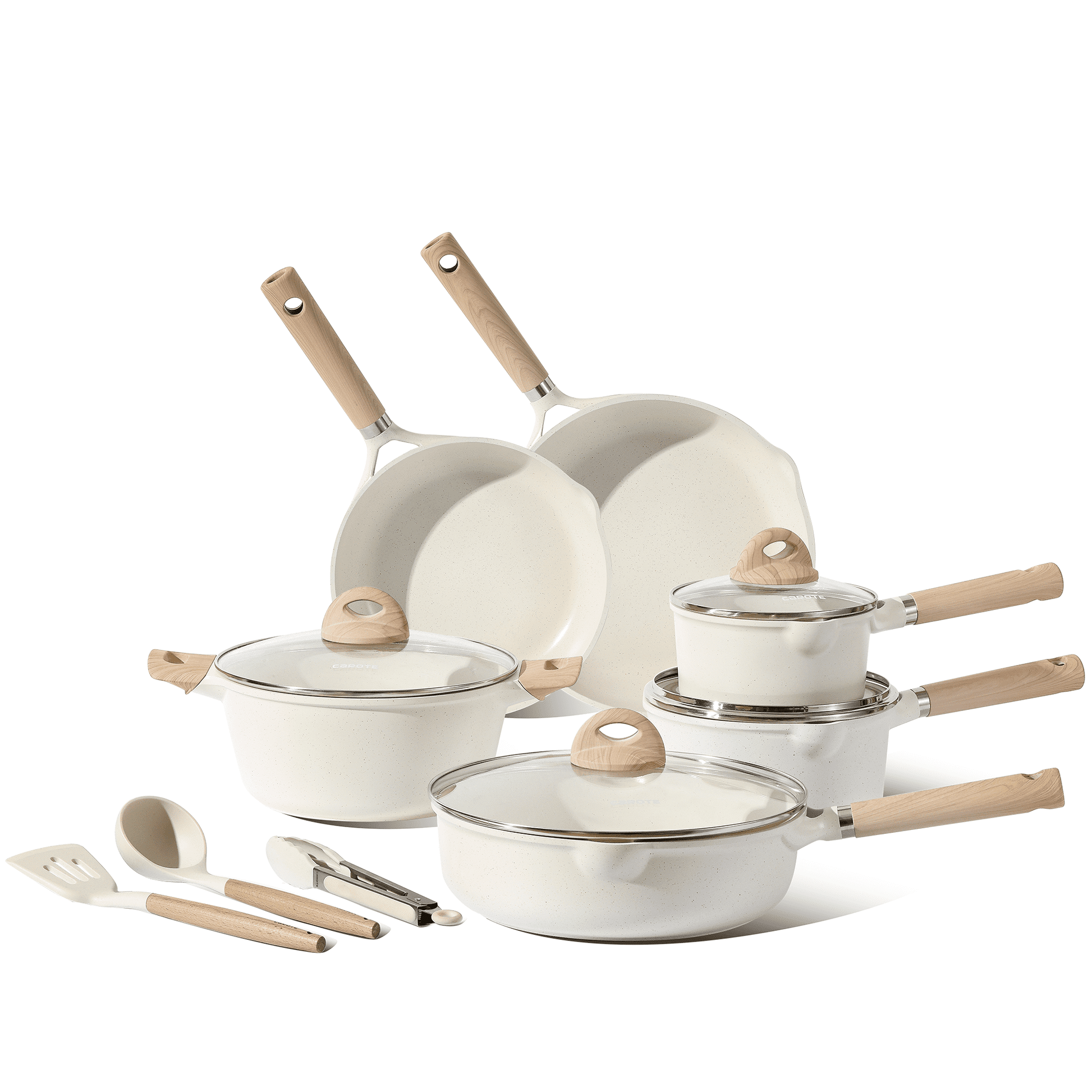 Carote Bon Appétit Collection Nonstick 13 Piece Cookware Set-White