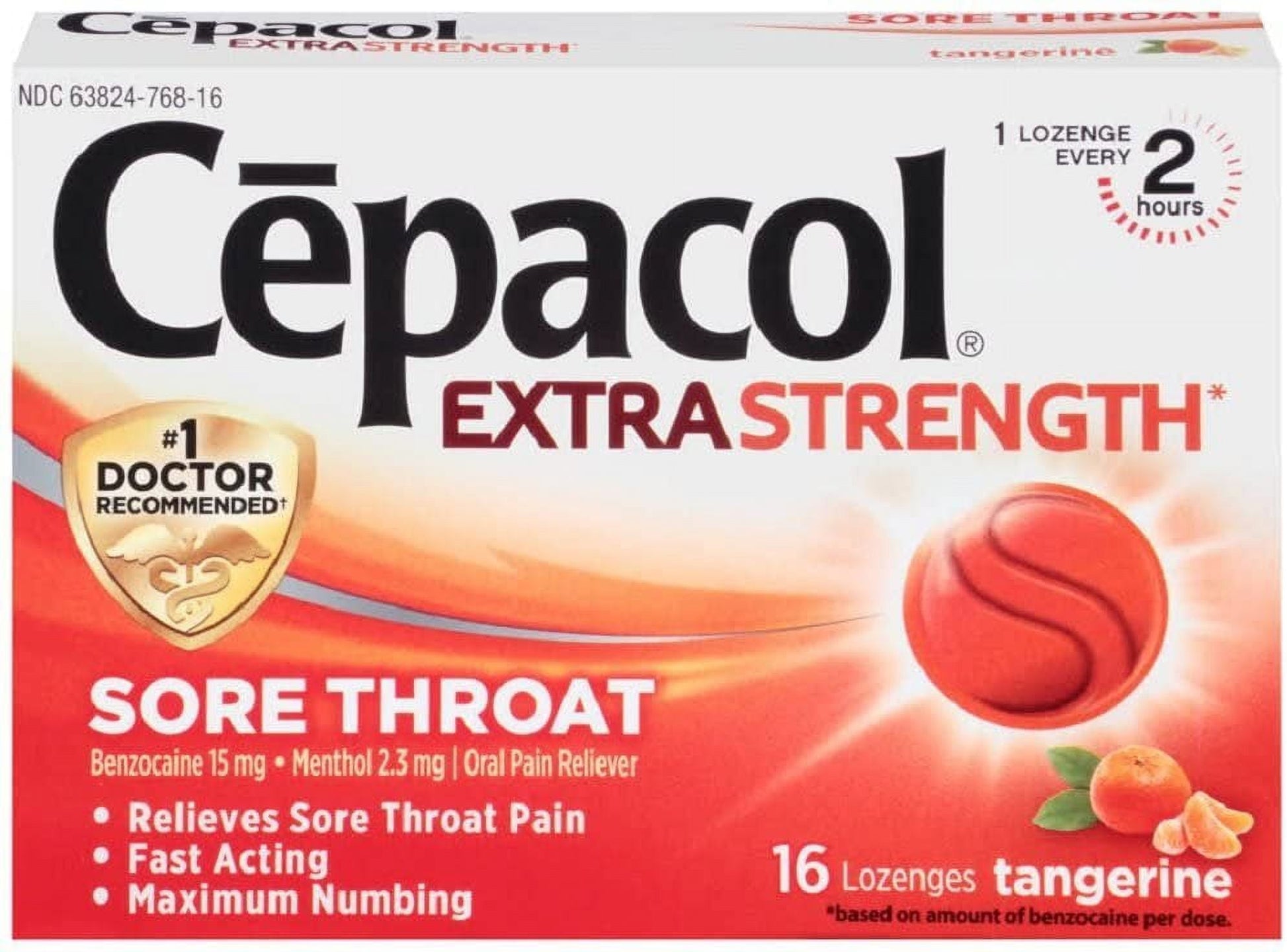 Cepacol Extra Strength Sore Throat Reliever, Honey Lemon, 16 ct, 4-Pack