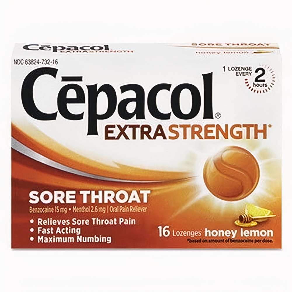 Cepacol Maximum Strength Throat Drop Lozenges Honey Lemon (Pack of 5)