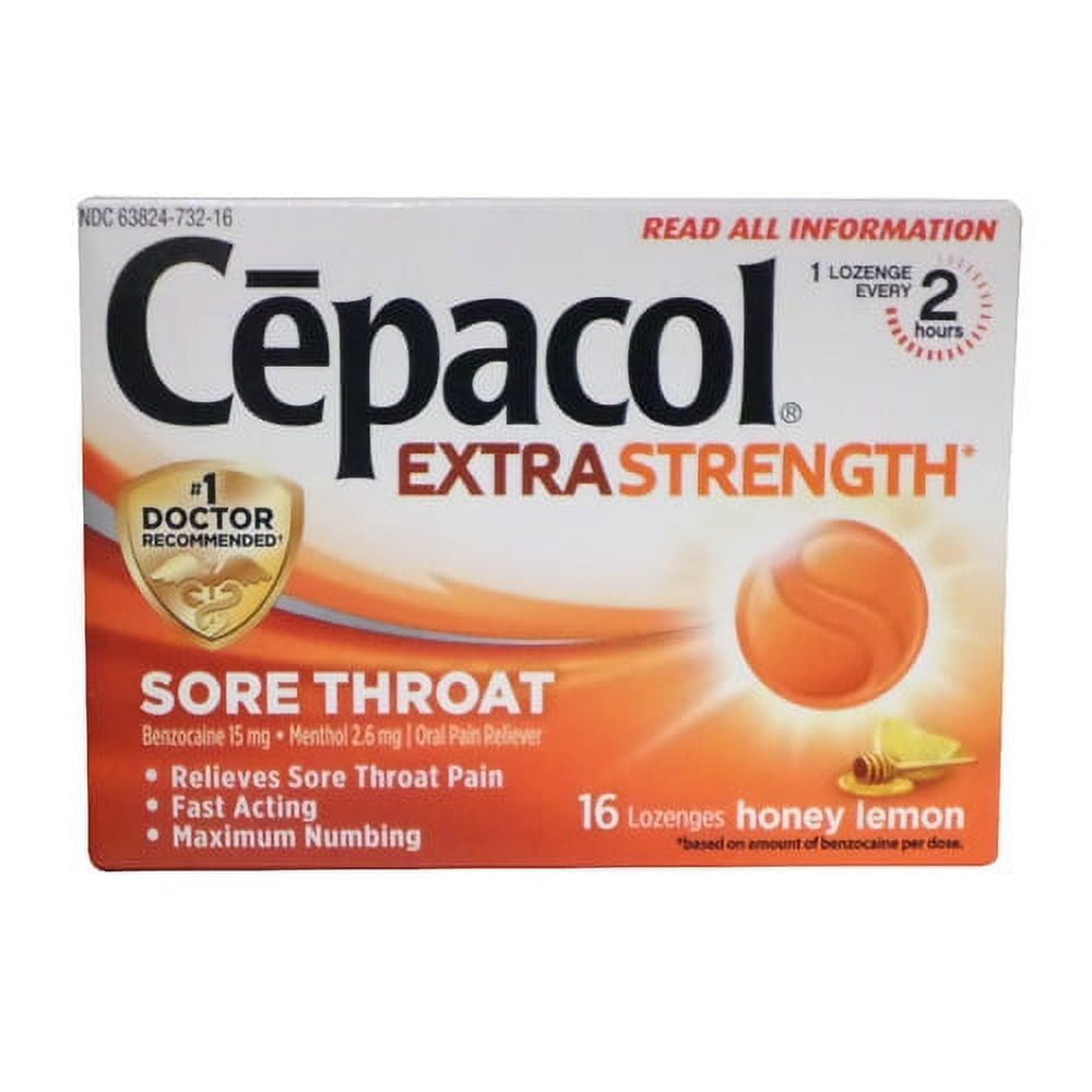 Cepacol Sore Throat Maximum Strength Numbing Lozenges With Honey Lemon, 16 Ea, 6 Pack