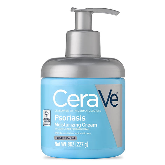 CeraVe Psoriasis Moisturizing Cream & Body Lotion with Salicylic Acid & Urea for Psoriatic & Dry Skin, 8 oz