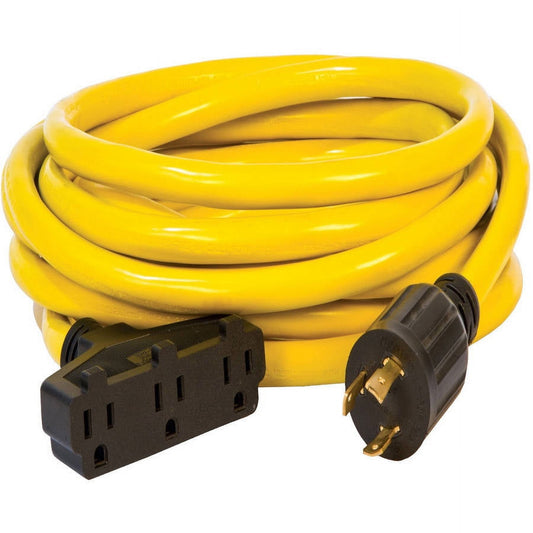 Champion Power Equipment 25-Foot 30-Amp 125-Volt Fan-Style Generator Extension Cord (L5-30P to Three 5-15R)