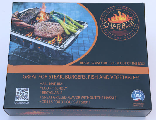 Charbox Recyclable Green Charcoal BBQ Grill - Disposable, Portable Barbeque Grill, Ready-to-Use