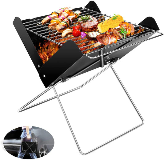 Charcoal Barbecue Grill, Portable Stainless Steel Foldable 31X26X29Cm