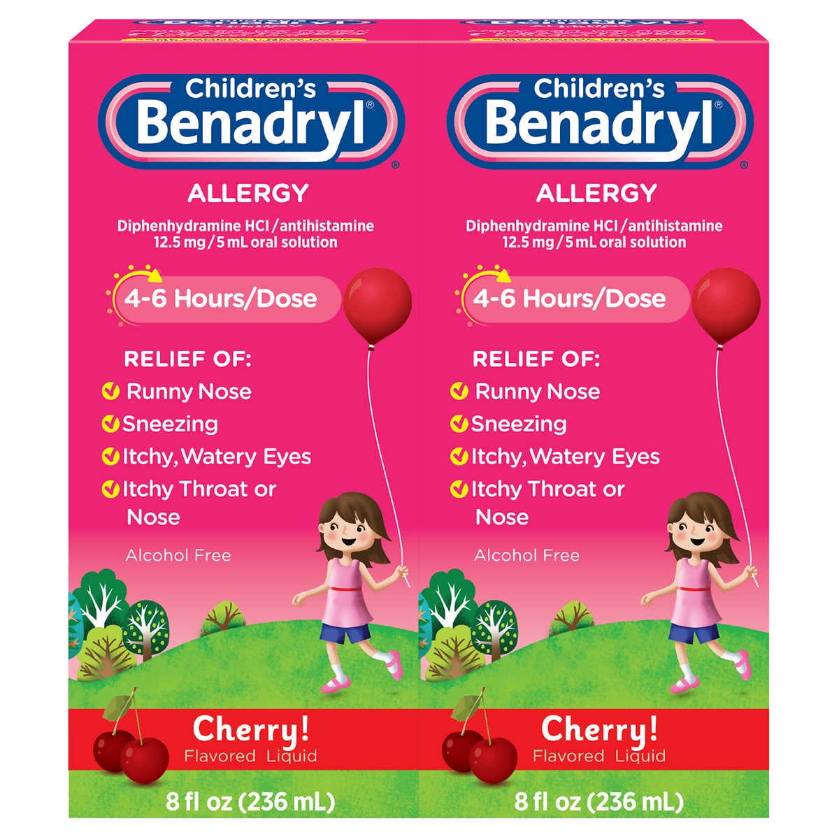 Children's Benadryl Allergy Liquid Diphenhydramine HCl, 16 fl oz