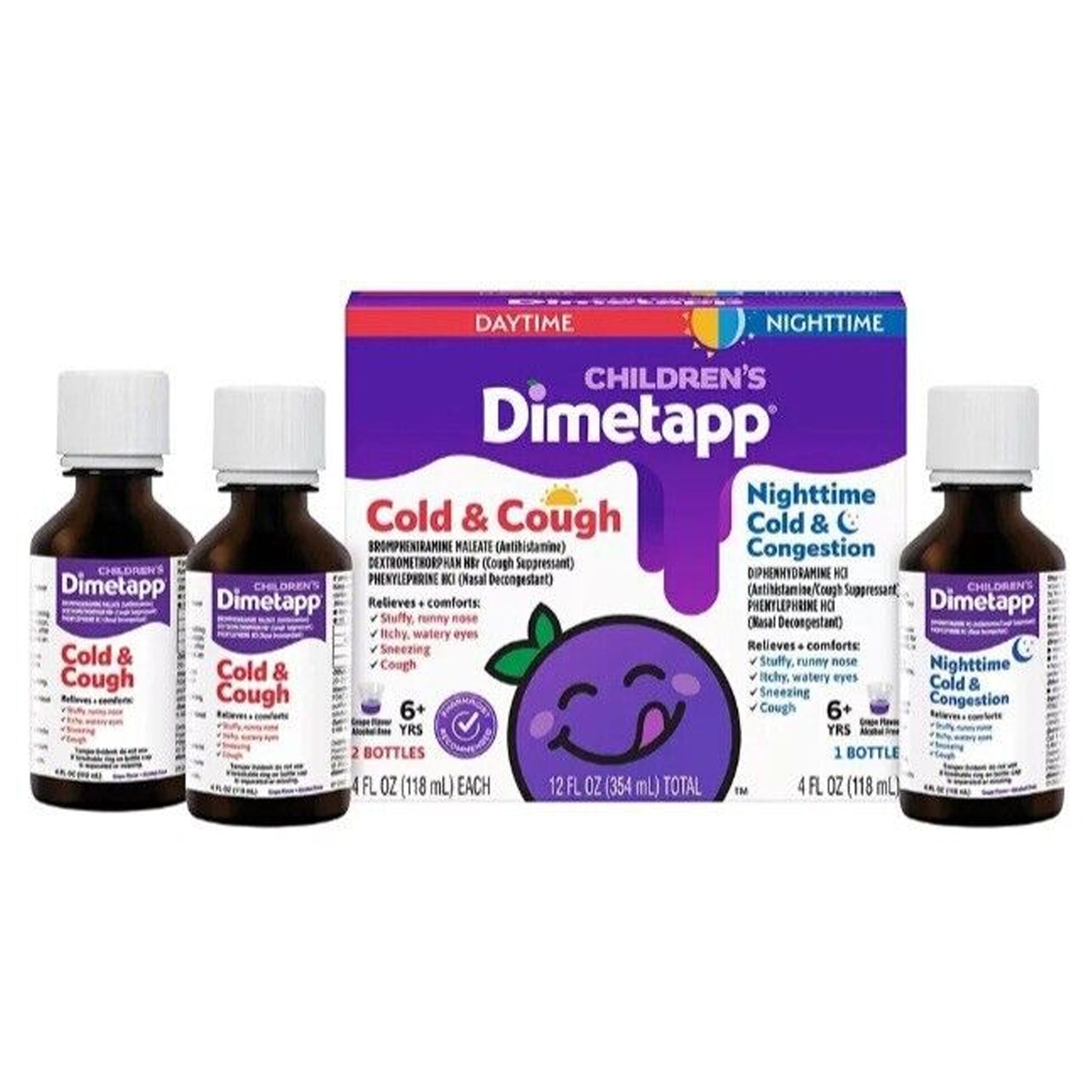 Children's Day & Night Value Pack, Cough Syrup Grape Flavor (4 fl. oz./pk., 3 pk.)