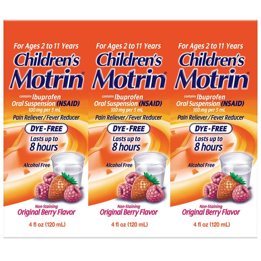 Children's Motrin Dye-Free Berry Flavor Suspension, 12 Ounces