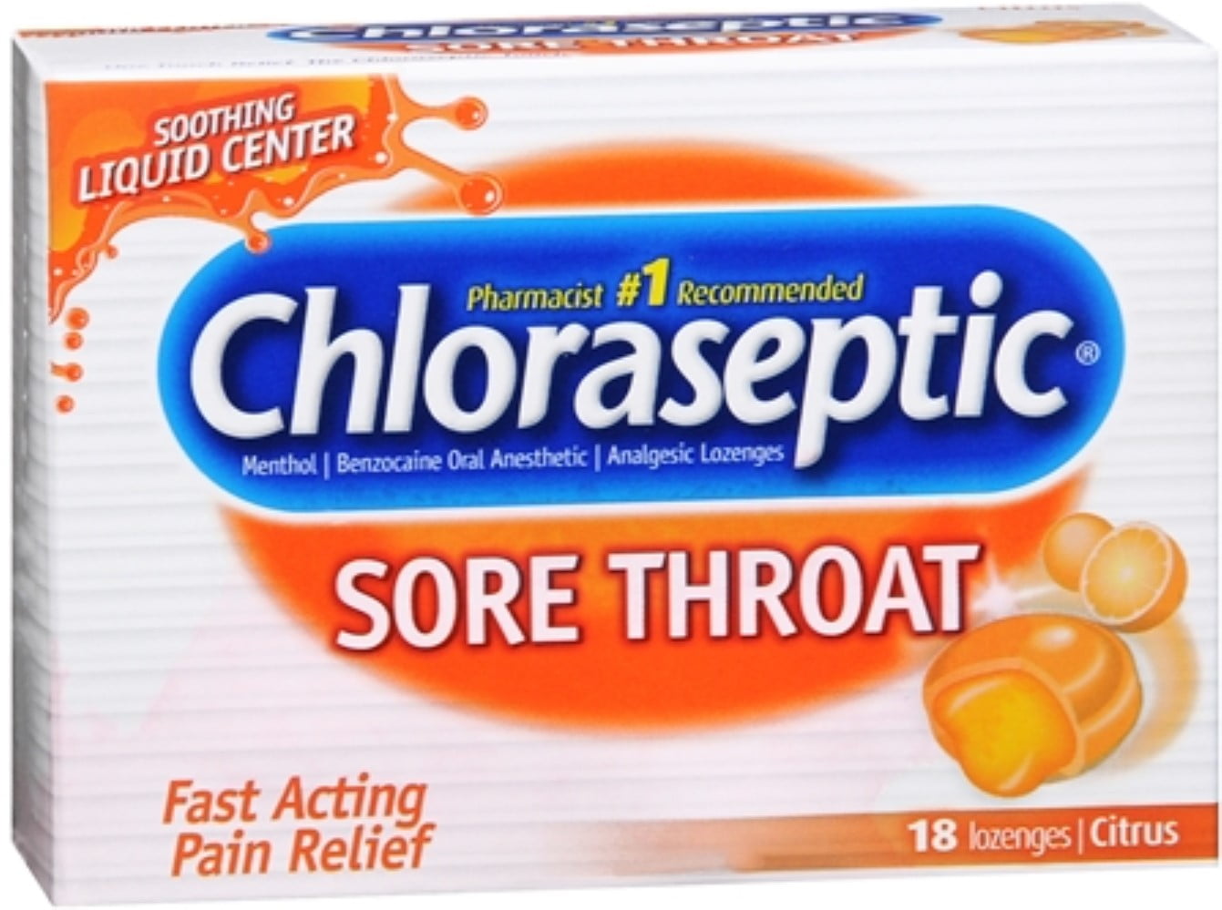 Chloraseptic Sore Throat Lozenges Citrus 18 Each (Pack of 6)