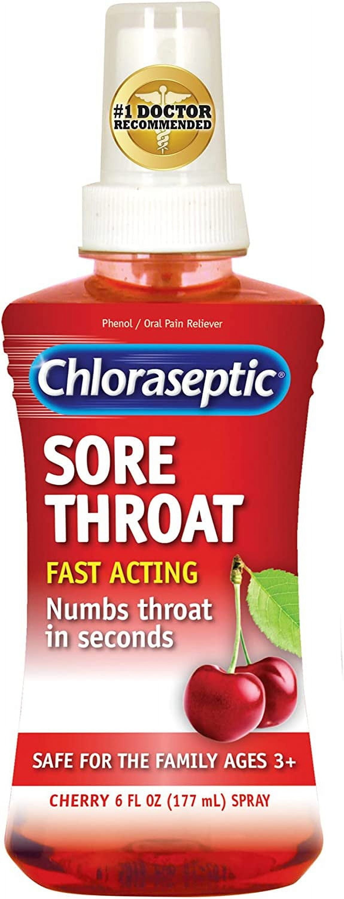 Chloraseptic Sore Throat Spray, Cherry Flavor, 6 fl oz