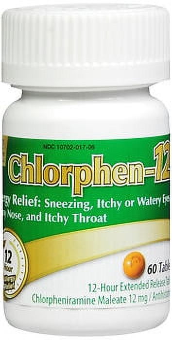 Chlorphen-12 Extended Relief Allergy Tablets, 60 Ct