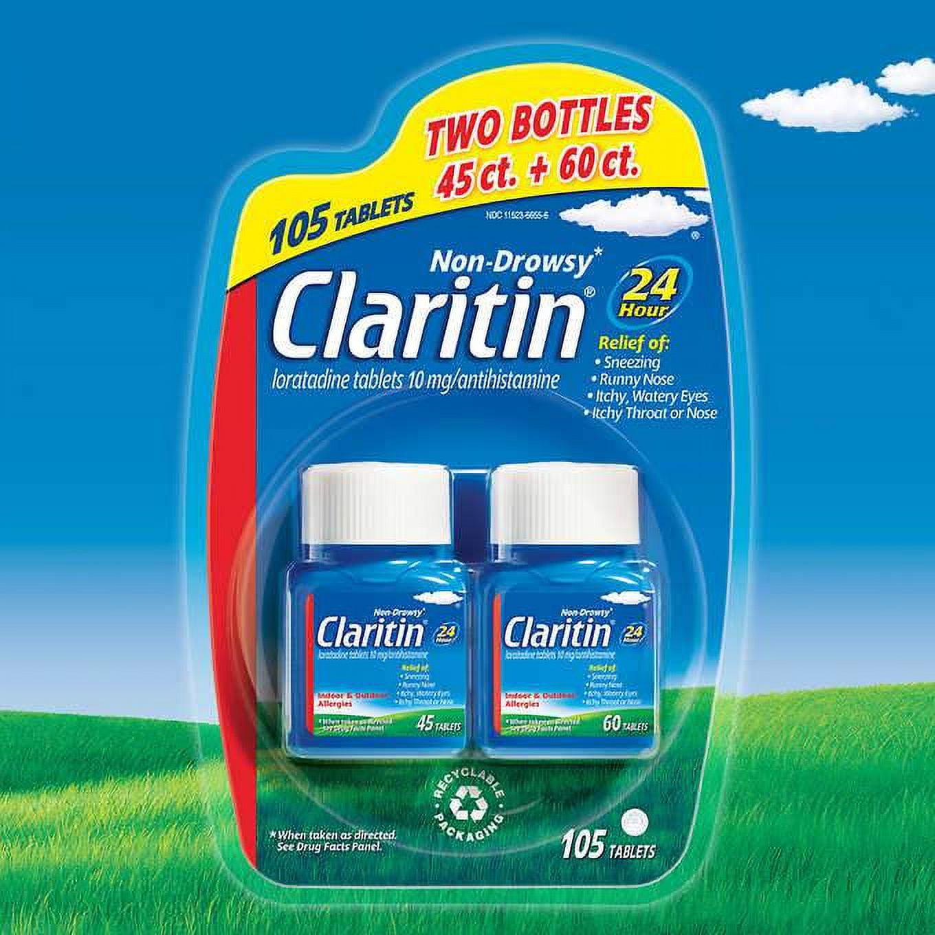 Claritin 10 mg. Non-Drowsy 24 Hour, 105 Tablets