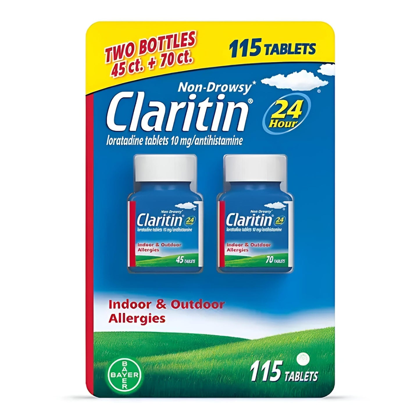 Claritin 10mg Non Drowsy Loratadine 24 Hour Tablets, 115 Count