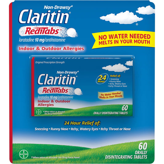 Claritin 24-Hour Non-Drowsy Allergy Antihistamine RediTabs, Loratadine 10 mg, (70 Count)