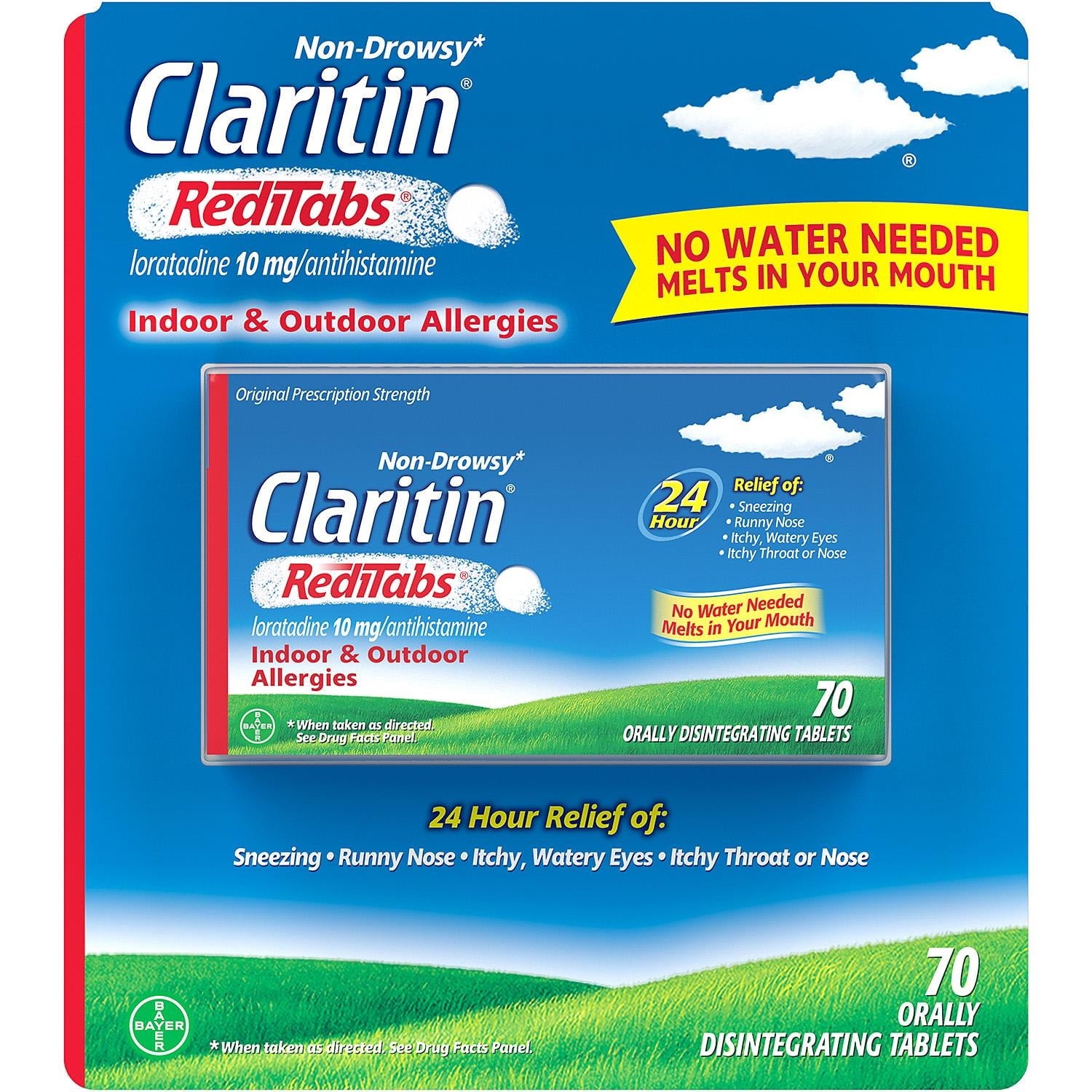 Claritin 24-Hour Non-Drowsy Allergy Antihistamine RediTabs, Loratadine 10 mg, (70 ct.)